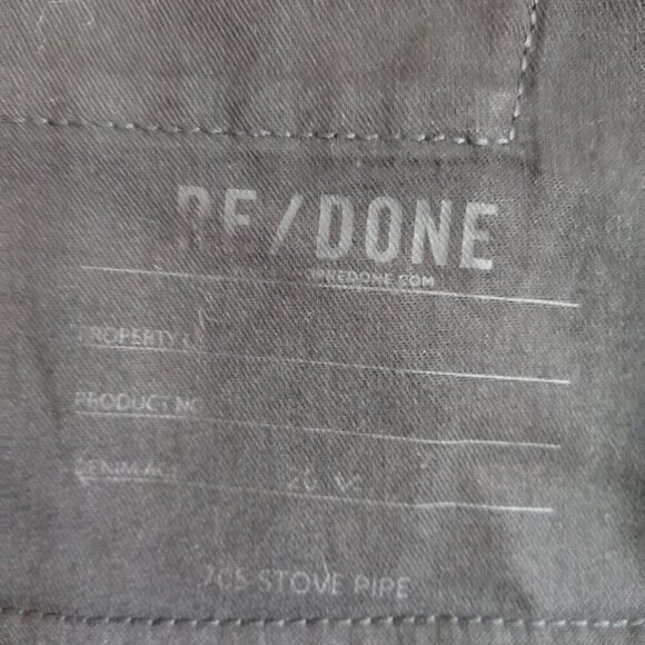 Ladies SZ 23 Re/Done Black 70's Stove Pipe Cropped Jean - Picture 6 of 8